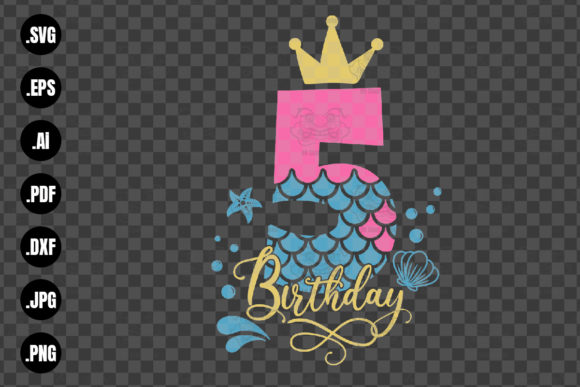 Download My 5th Birthday Mermaid SVG, Mermaid SVG - Premium Resources