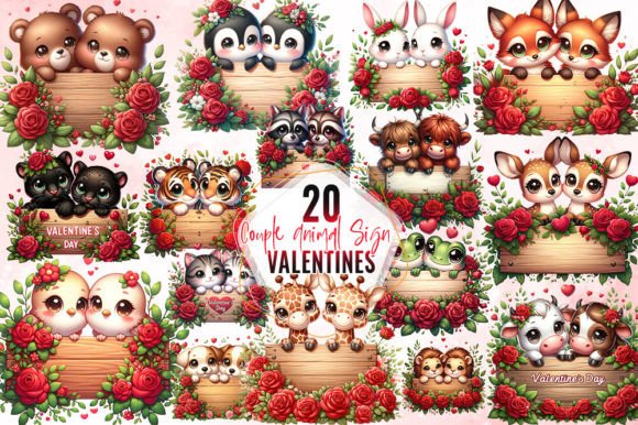 Download Couple Animal Sign Valentine Sublimation - Animal sign Collection
