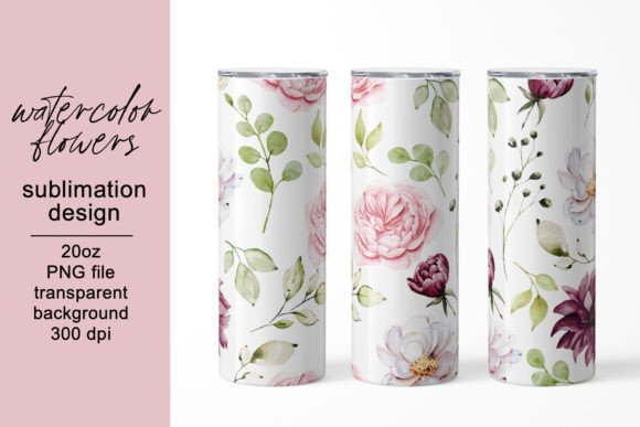 Download Tumbler Wrap, Digital Flower Design, PNG - Flower design Collection