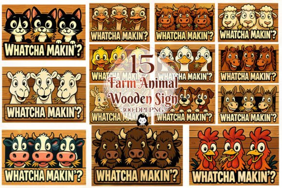 Download Whatcha Makin Farm Animal Sign Bundle - Animal sign Collection