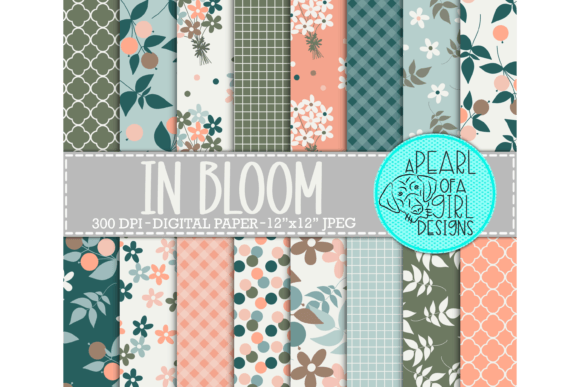 Download In Bloom Digital Paper, Flower Design - Flower design Collection