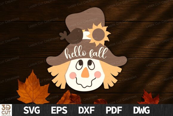 Download Scarecrow Hello Fall Sign SVG - Hello fall sign Collection