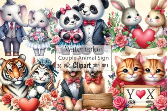 Download Couple Animal Sign Valentine Sublimation - Animal sign Collection