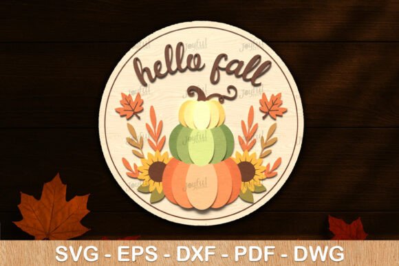 Download Stacked Pumpkins Hello Fall Sign - Hello fall sign Collection