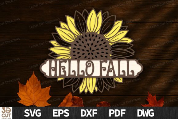 Download Sunflower Hello Fall Sign SVG - Hello fall sign Collection