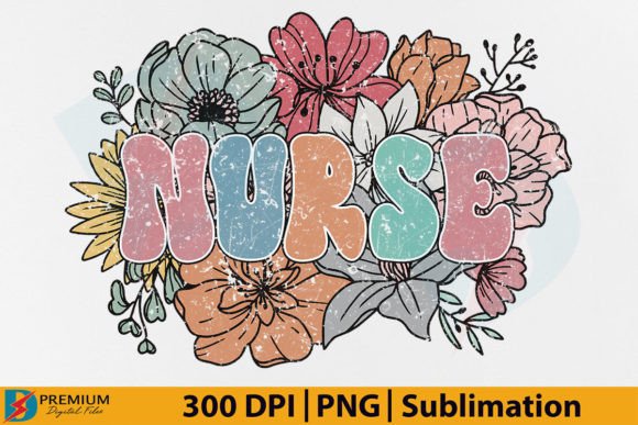 Download Retro Nurse PNG, Floral Flower Design - Flower design Collection